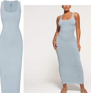 New Vintage Scoop Neck Maxi Dress In Denim